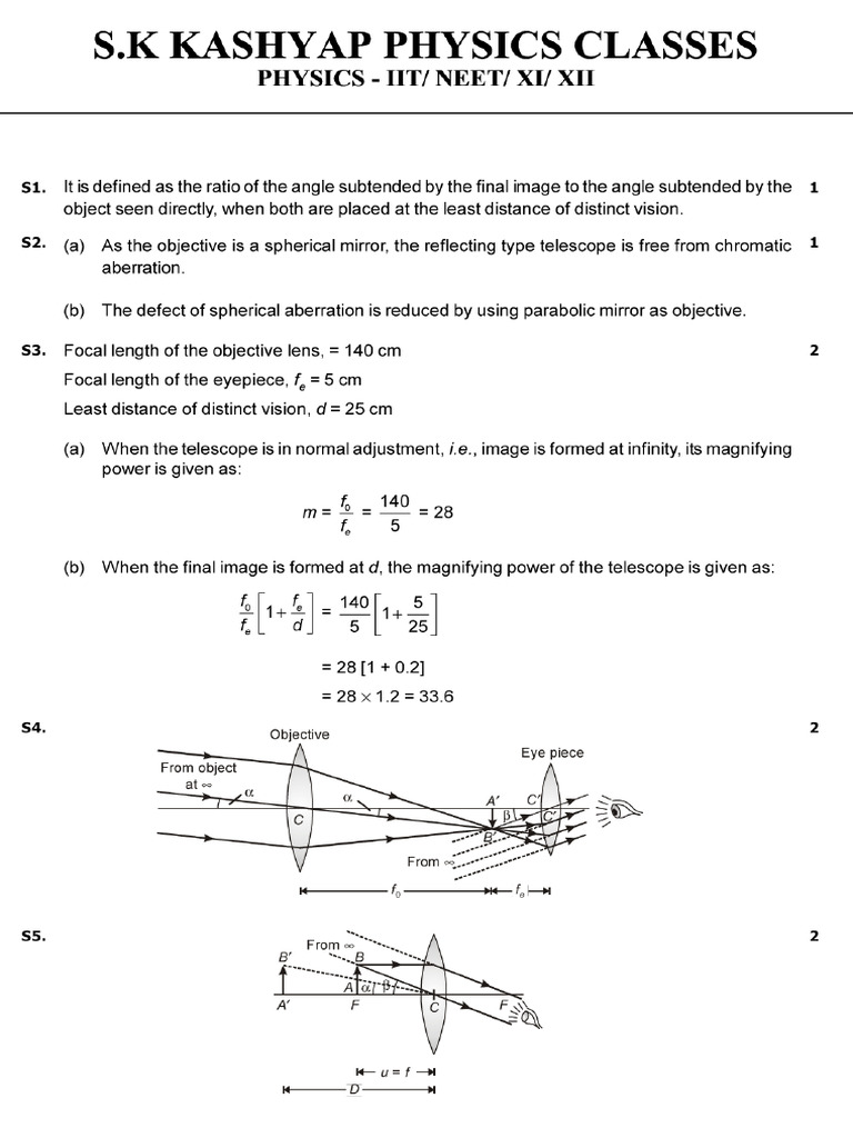 Test - Optical Instruments-Solution | PDF