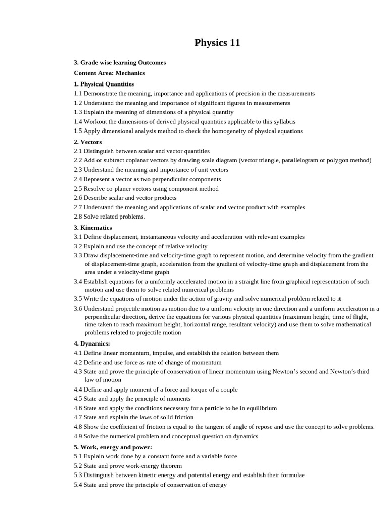 Physics 11 Mechanics and Thermodynamics Guide | PDF | Capacitance ...