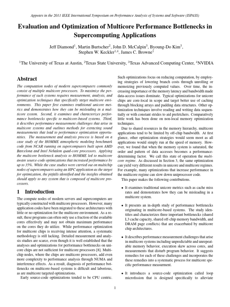 Optimizing Multicore Performance in Supercomputing | PDF | Multi Core ...