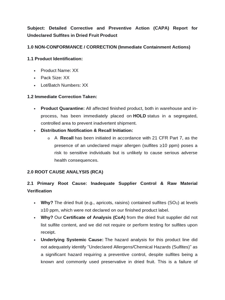 Sulfites CA | PDF | Food Safety | Dried Fruit