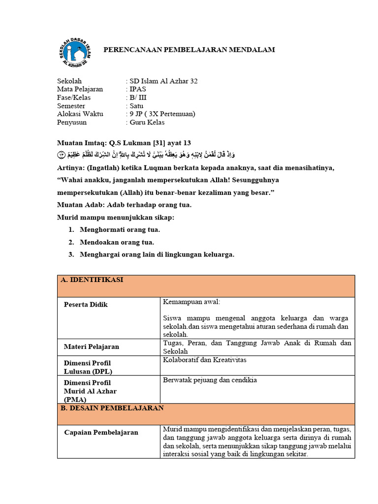 Modul Kelas 3 Sdi Al Azhar 32 Ipas Bab 3 | PDF