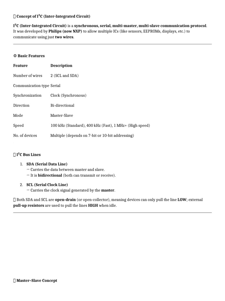 Understanding I²C Communication Protocol | PDF | Electrical Engineering ...