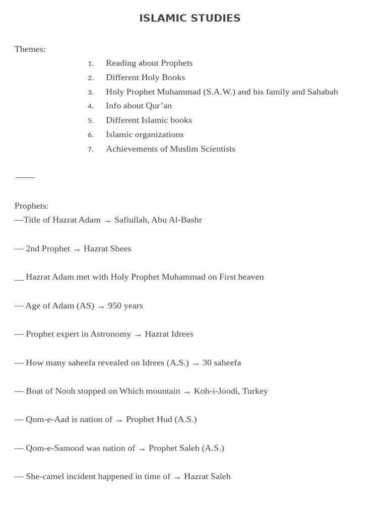 Islamic Studies 1 | PDF | Quran | Islam