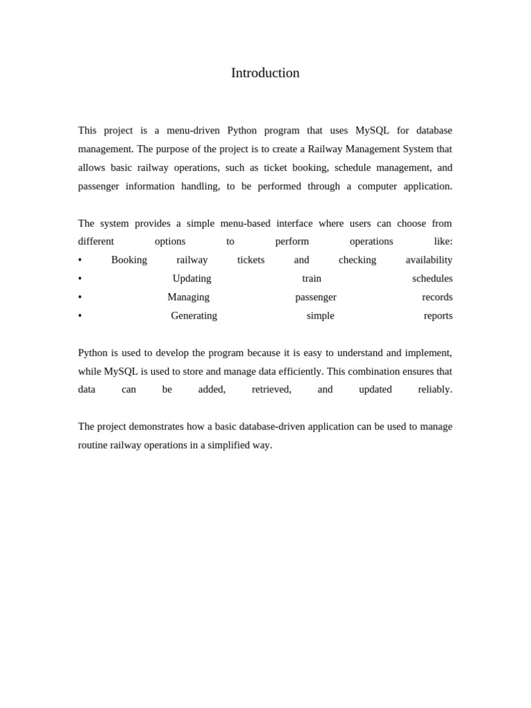 Railway Management System in Python | PDF | My Sql | Python ...