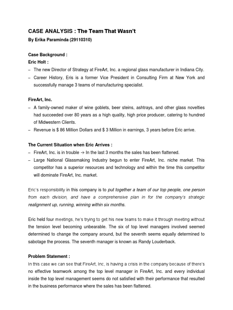 The team that wasn t case study pdf image