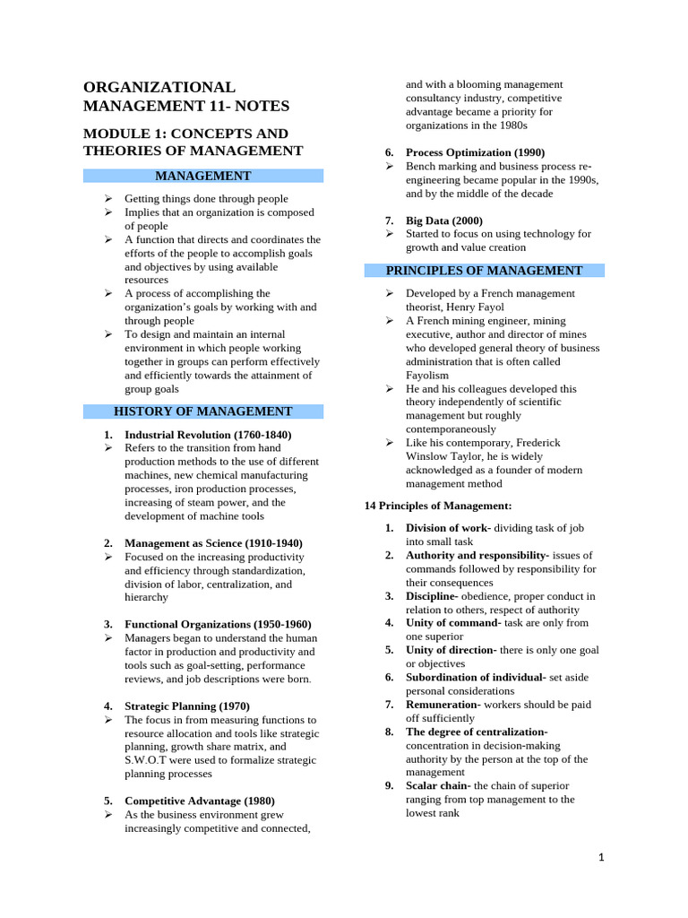 Management Concepts and Theories Notes | PDF | Partnership | Corporations