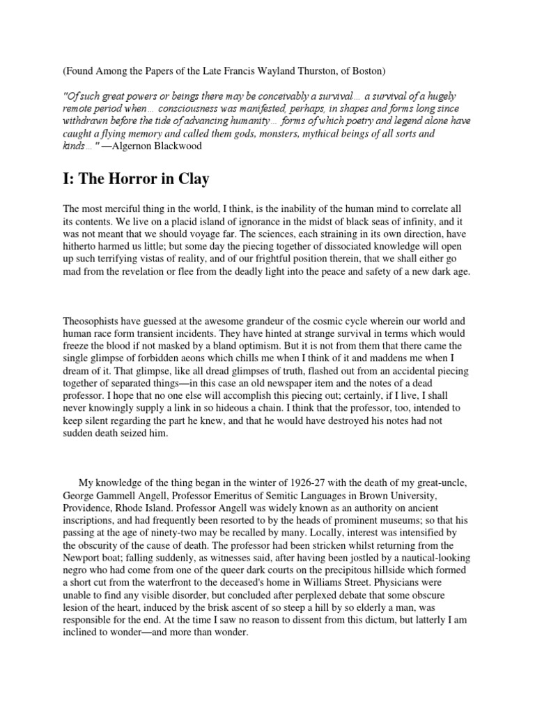 The Call of Cthulhu PDF Cthulhu Dream