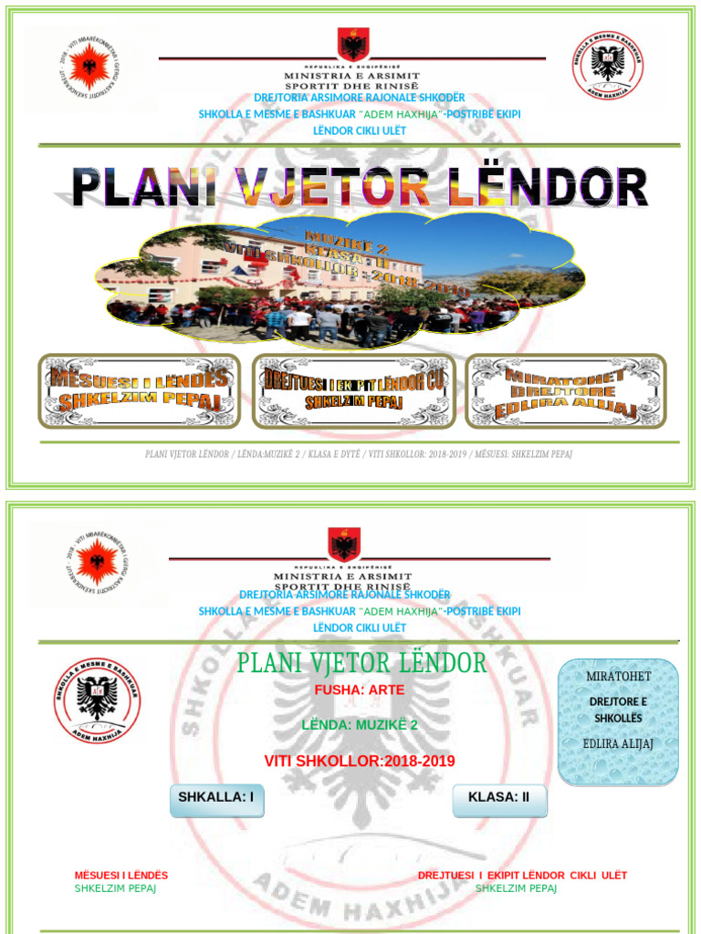 Plani Vjetor Lëndor Muzikë 2 | PDF