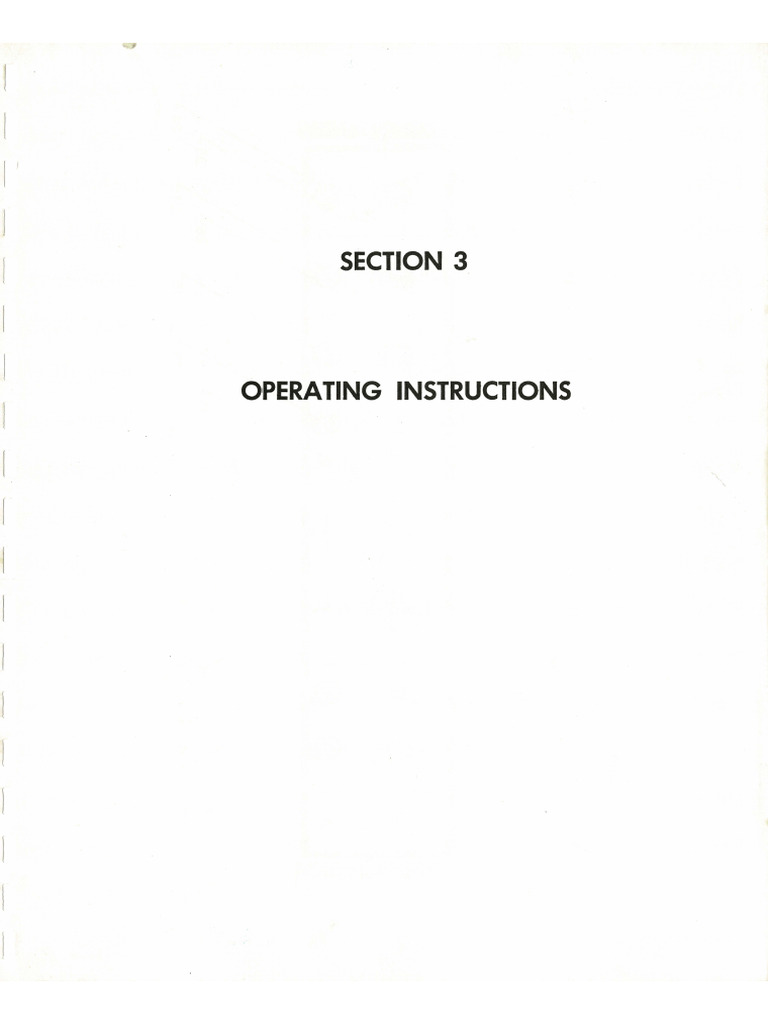 Section 3 - Operating Instructions | PDF