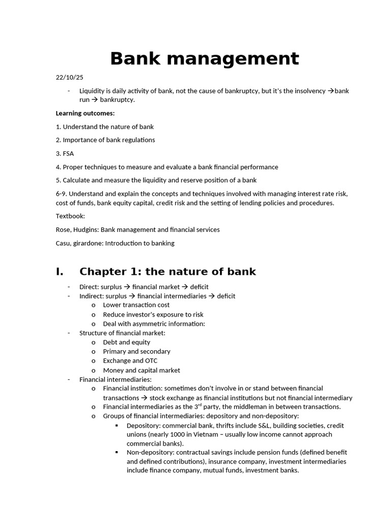 Understanding Bank Management Essentials | PDF | Banks | Interest