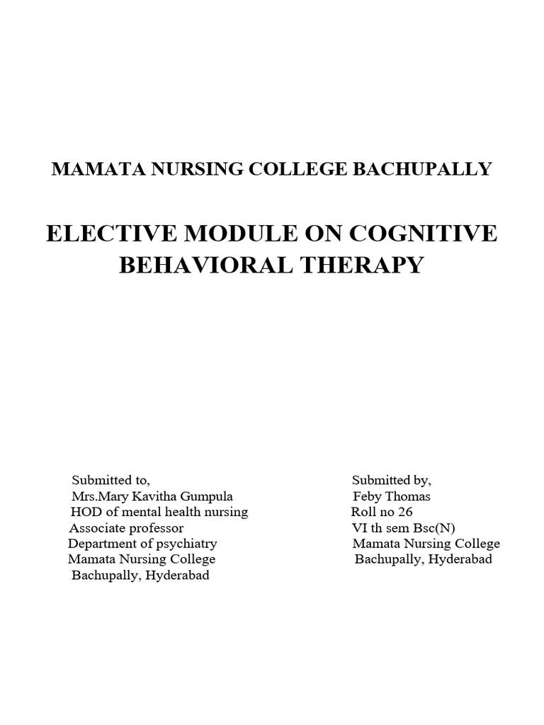 CBT Techniques and Applications Guide | PDF