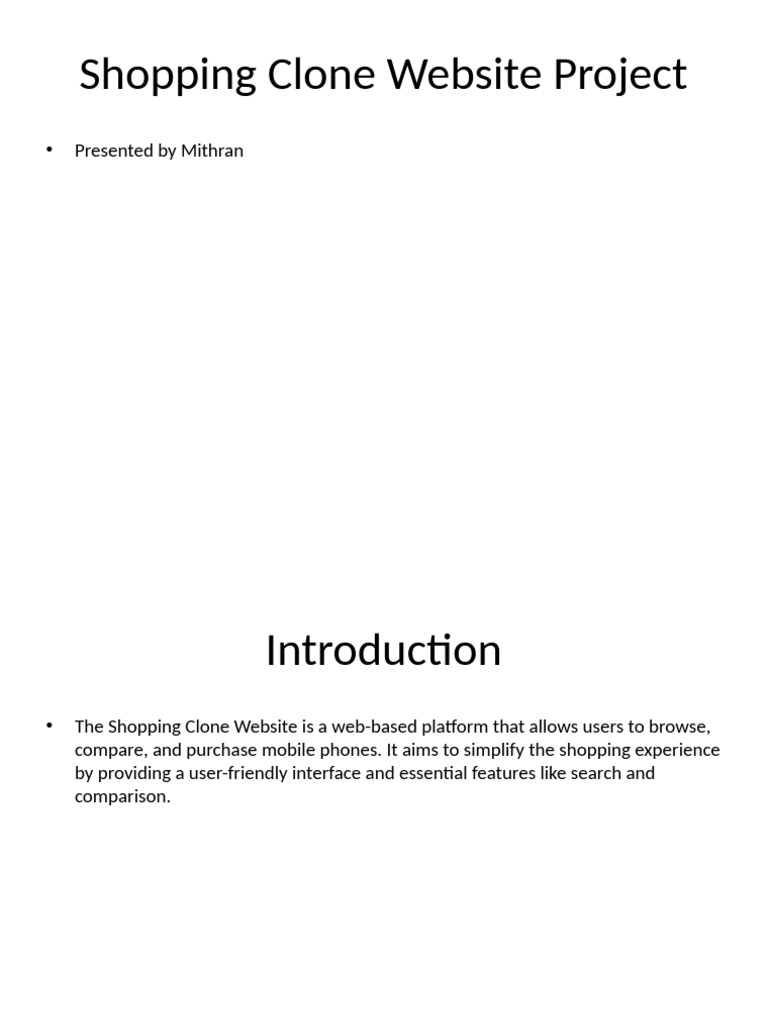 Shopping Clone Project Mithran | PDF