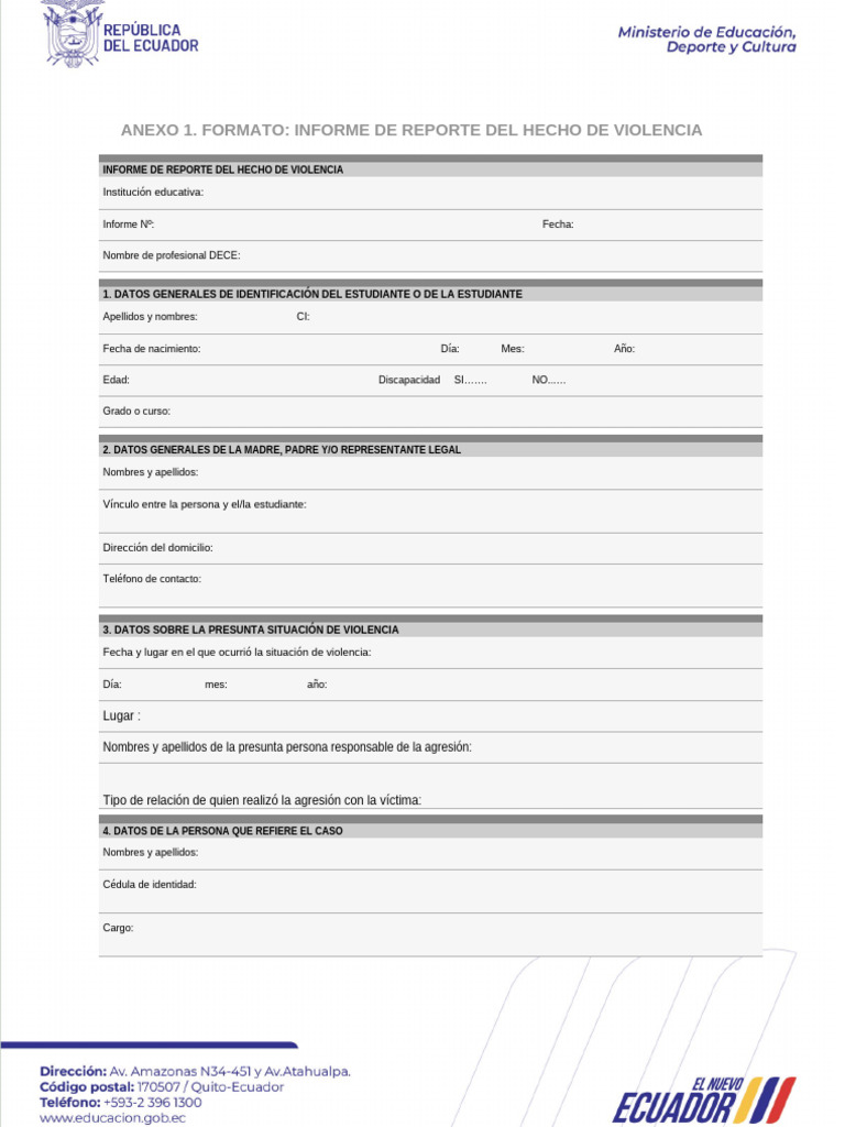 Informe de Presuntohecho de Violencia | PDF | Violencia | Etica social