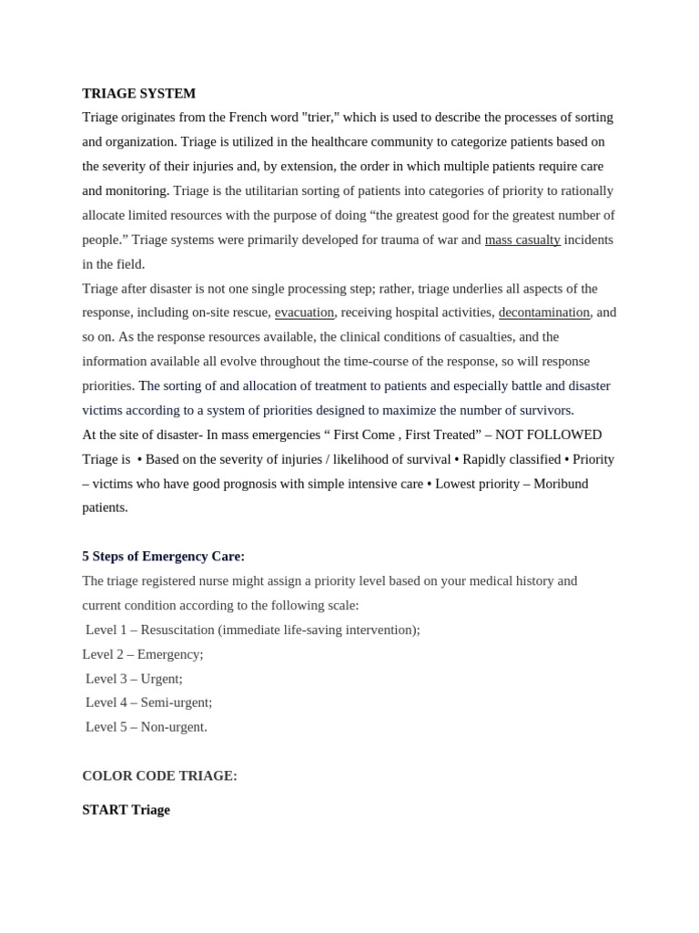 Effective Triage Systems in Emergencies | PDF | Chronic Obstructive ...