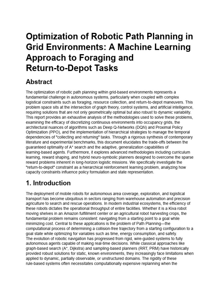 Robotic Path Planning Optimization Techniques | PDF | Mathematical ...