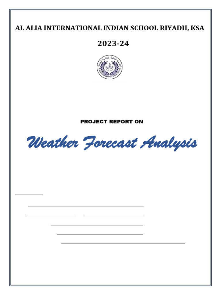 Weather Forecast Analysis Project Report | PDF | Weather Forecasting ...