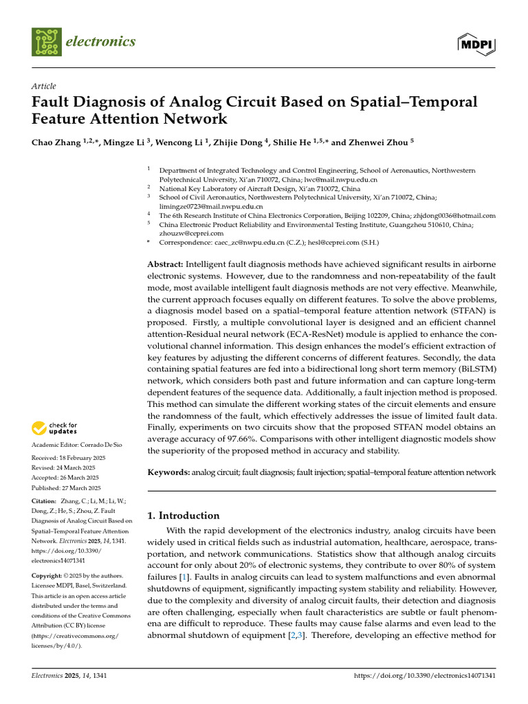 Fault Diagnosis in Analog Circuits Using STFAN | PDF | Deep Learning ...