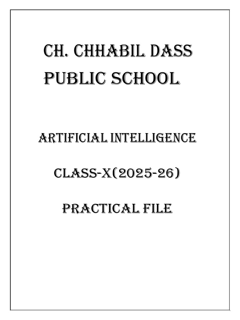 AI Practical File for Class X Students | PDF