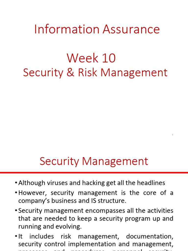 Security and Risk Management Overview | PDF | Computer Security | Security