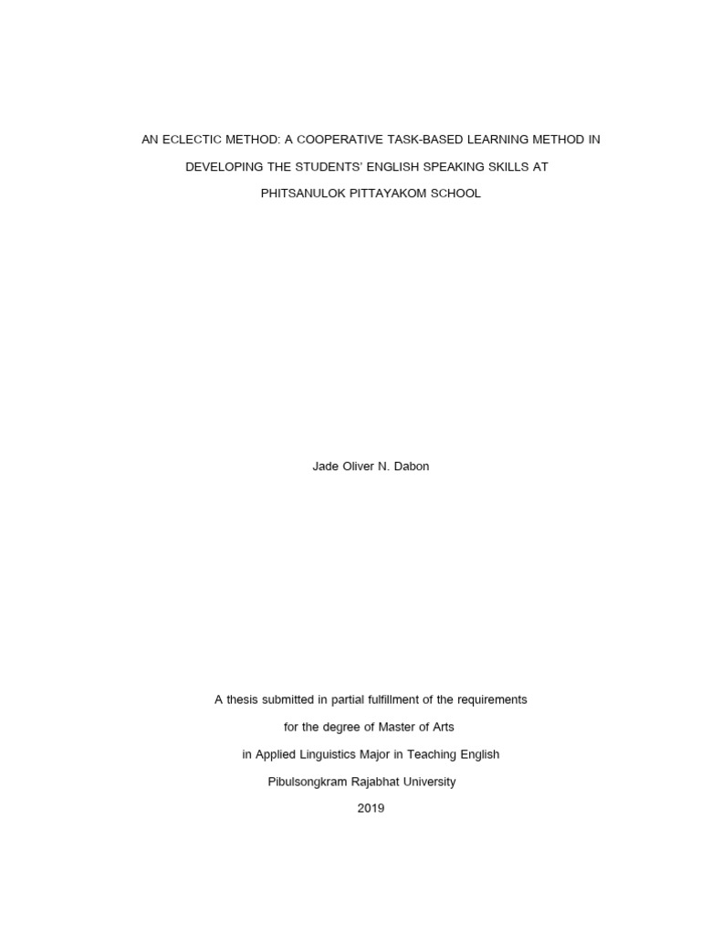 Cooperative Task-Based Learning for ESL | PDF | Learning | English As A ...