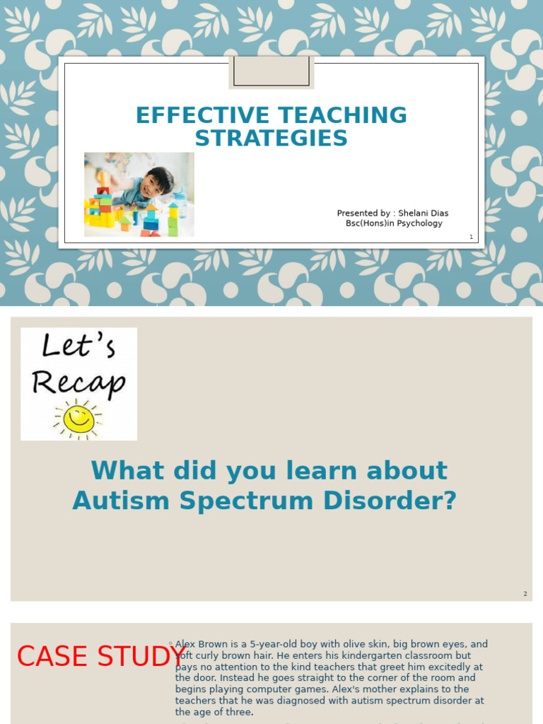 Effective Strategies for Teaching Autism | PDF | Autism ...