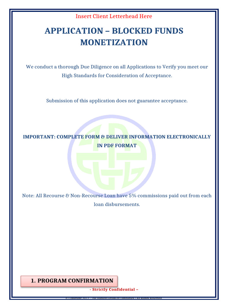 HGC Client Compliance Application Block Funds Monetization | PDF ...