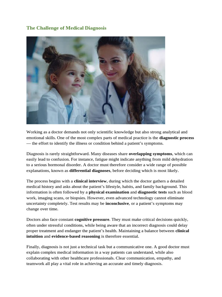The Complexity of Medical Diagnosis | PDF | Medical Diagnosis | Medical ...