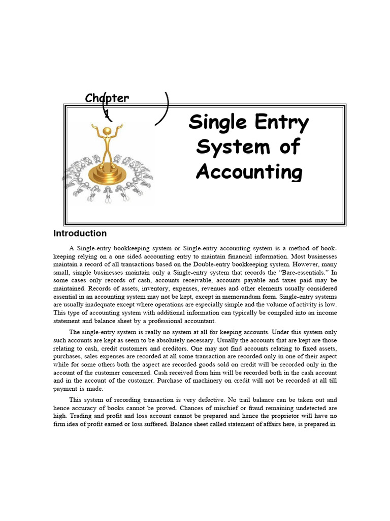Understanding Single-Entry Accounting | PDF | Debits And Credits ...
