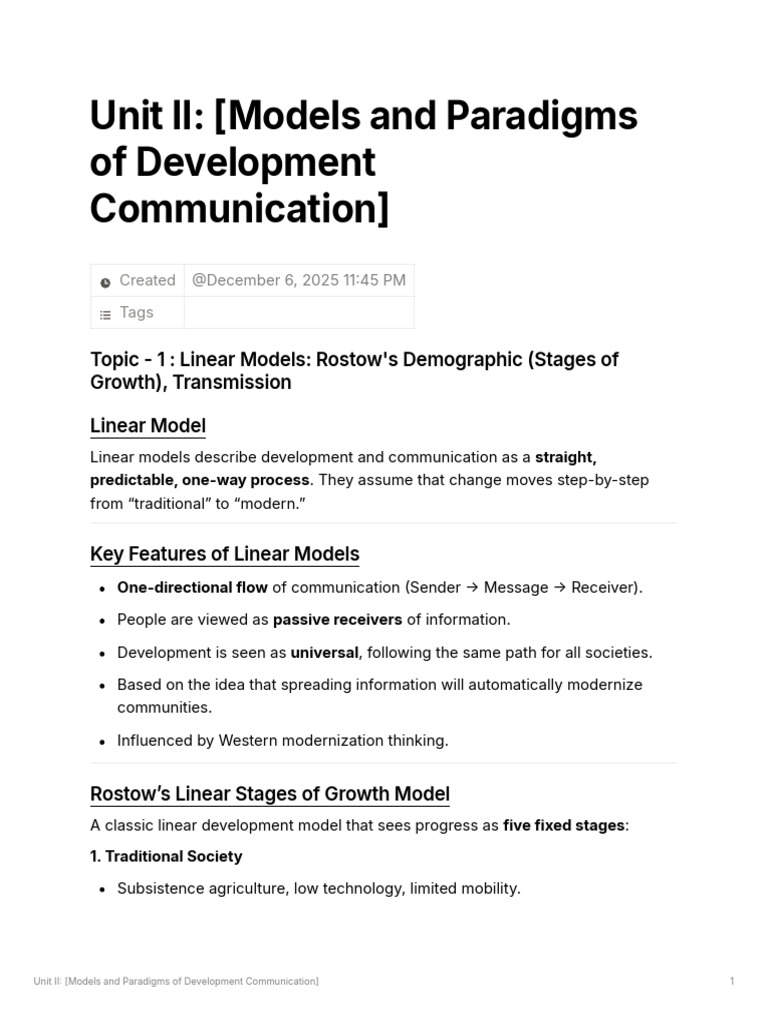 Development Communication Models Explained | PDF | Sustainability ...