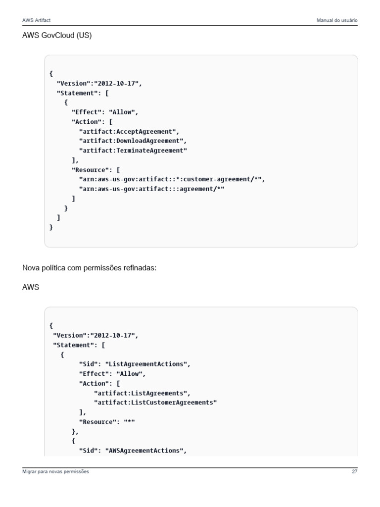 AWS Artifact User Manual for GovCloud | PDF