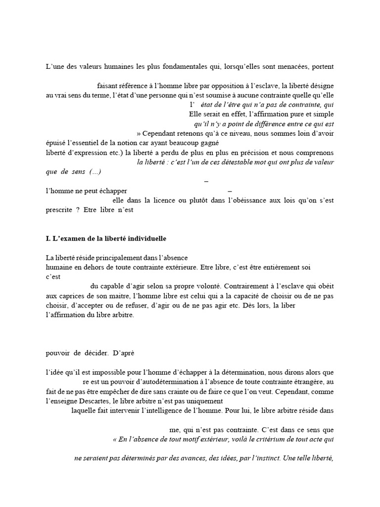 Comprendre la Liberté et le Libre Arbitre | PDF | Déterminisme | Liberté