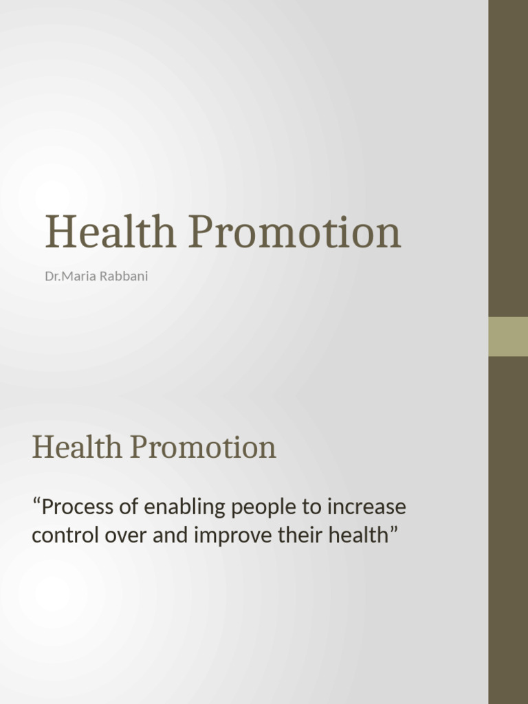 Health Promotion Strategies Overview | PDF | Health Promotion ...