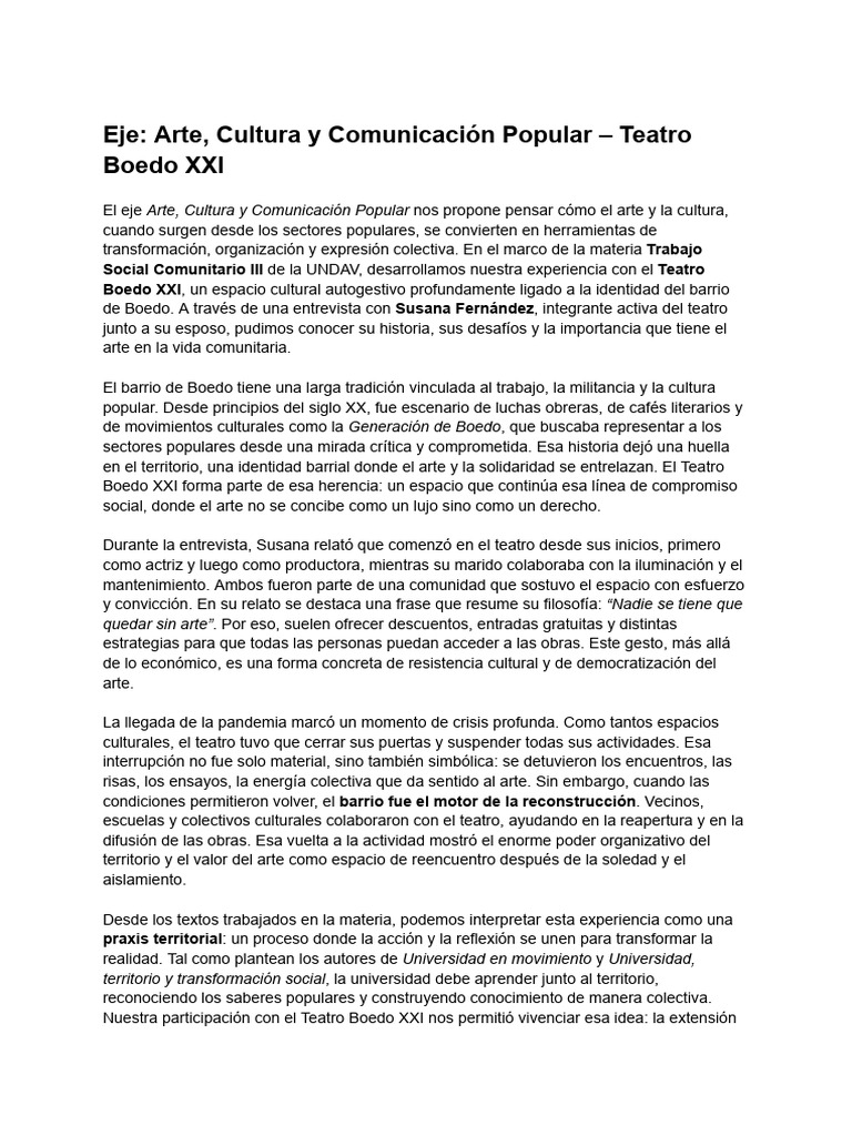 Parte Del TP Final de tsc3 | PDF | Teatro | Conocimiento
