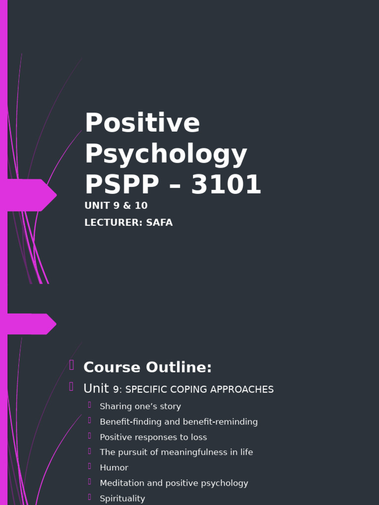 Positive Psychology Coping Strategies | PDF | Dialectical Behavior ...