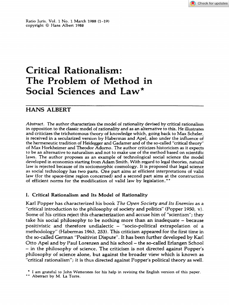 Critical Rationalism in Social Sciences | PDF | Hermeneutics ...