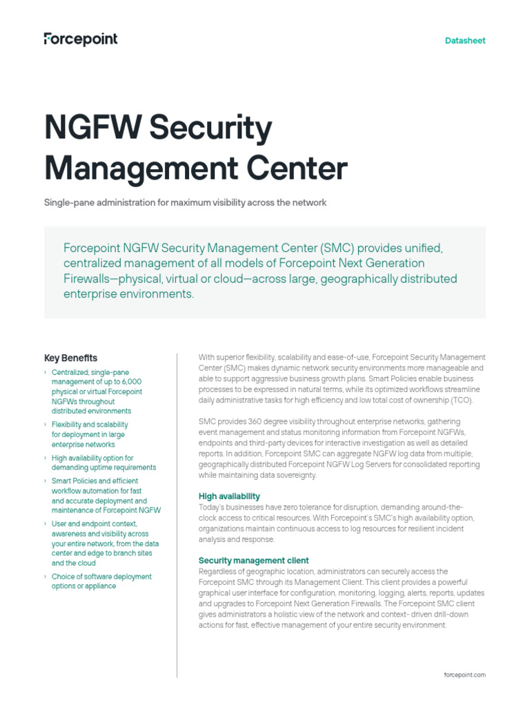 Forcepoint NGFW Security Management Center | PDF | Virtual Private ...