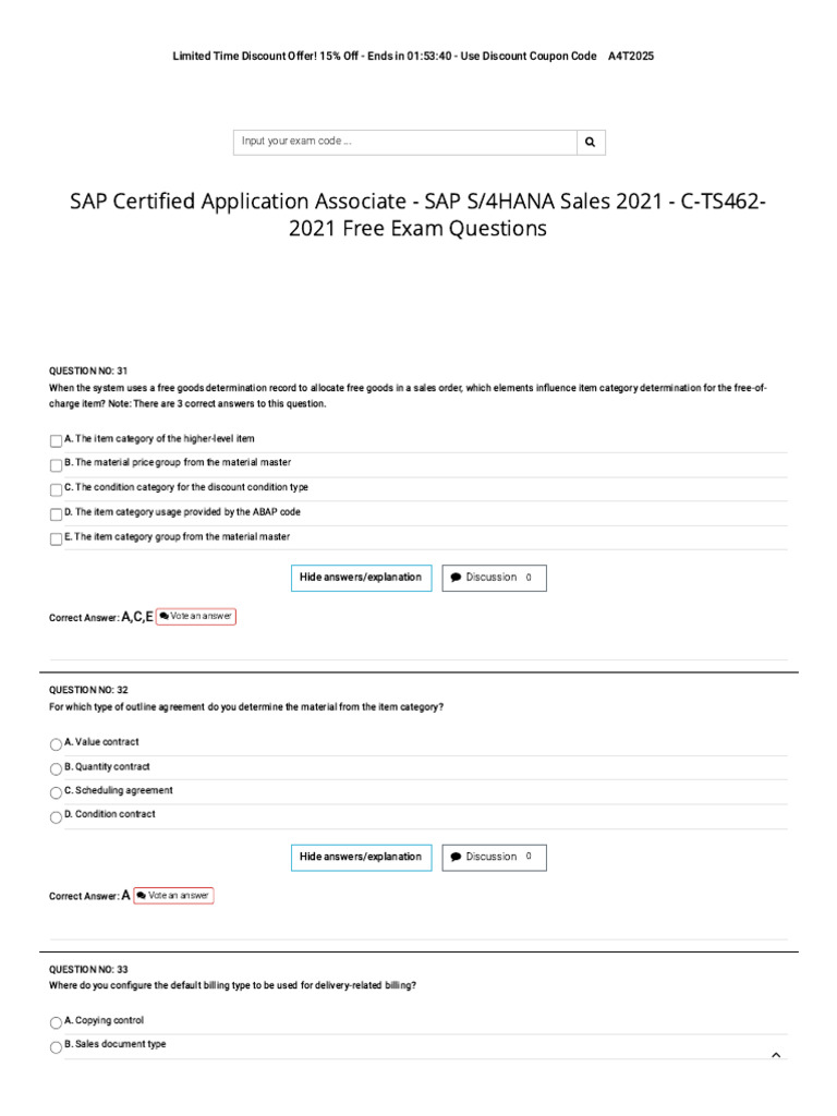 15% Discount on SAP S/4HANA Exam Prep | PDF | Computing