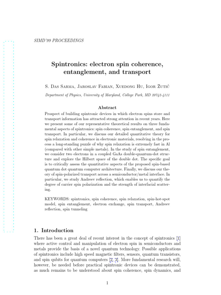 9912040_Spin_2000 | PDF | Spin (Physics) | Electron