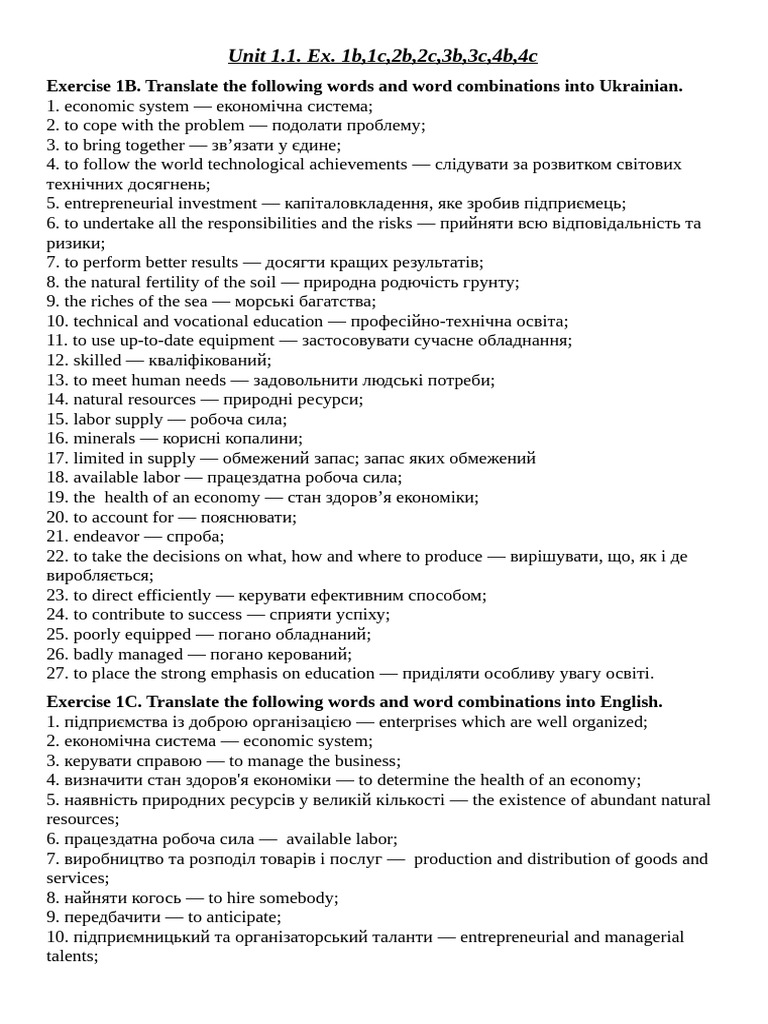 Unit 1.1-1.3. Words | PDF