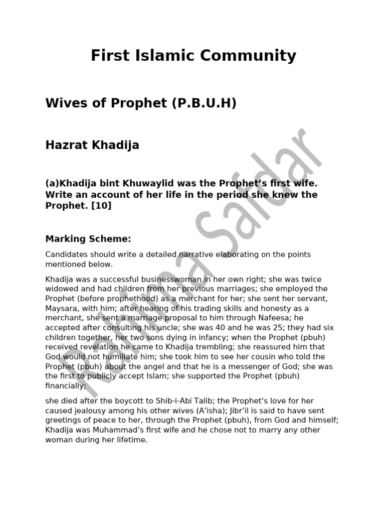 First Islamic Community | PDF | Husayn Ibn Ali | Muhammad