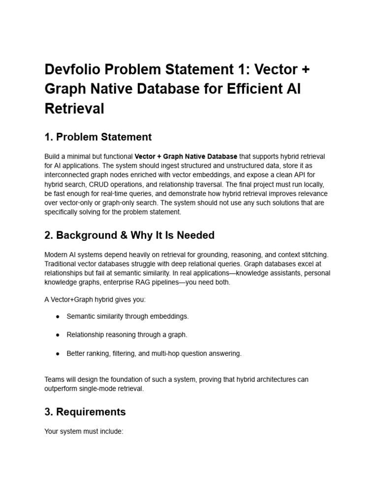 Hybrid Vector-Graph Database for AI | PDF | Databases | Information ...