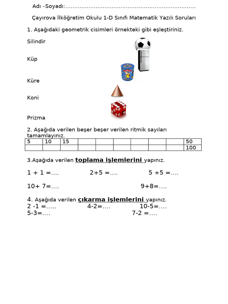 Ayrovalkretimokulu 1 T | PDF