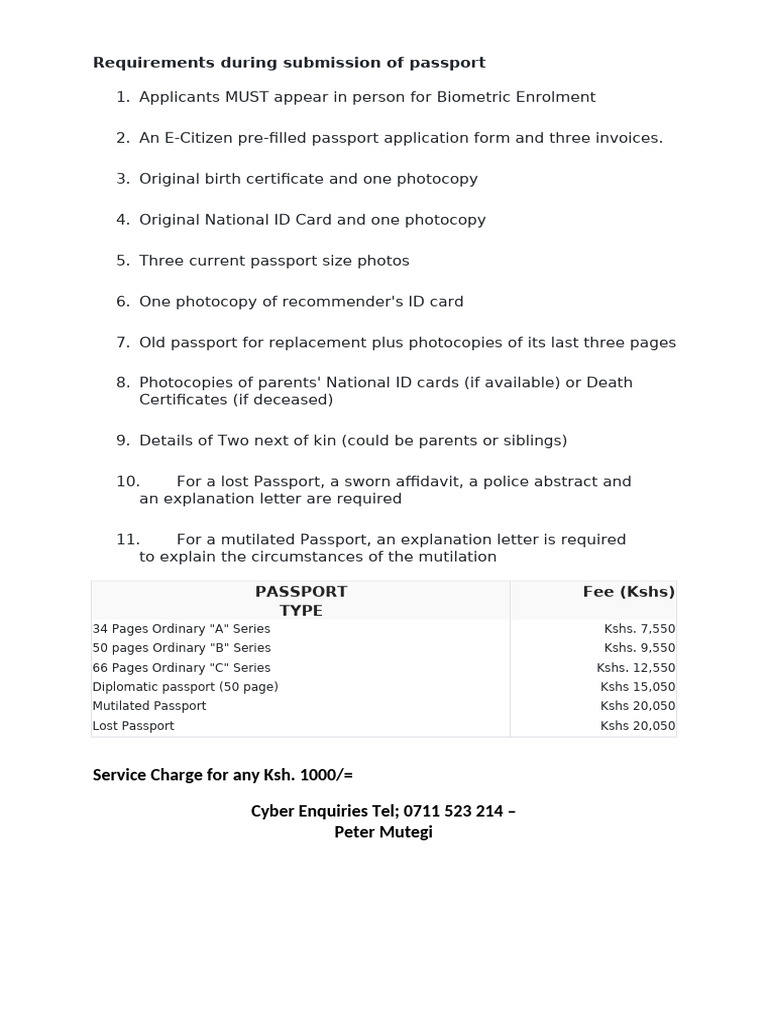Requirements During Submission of Passport (1) | PDF
