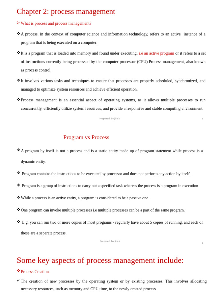 Chap 2 Process Managment | PDF | Process (Computing) | Thread (Computing)