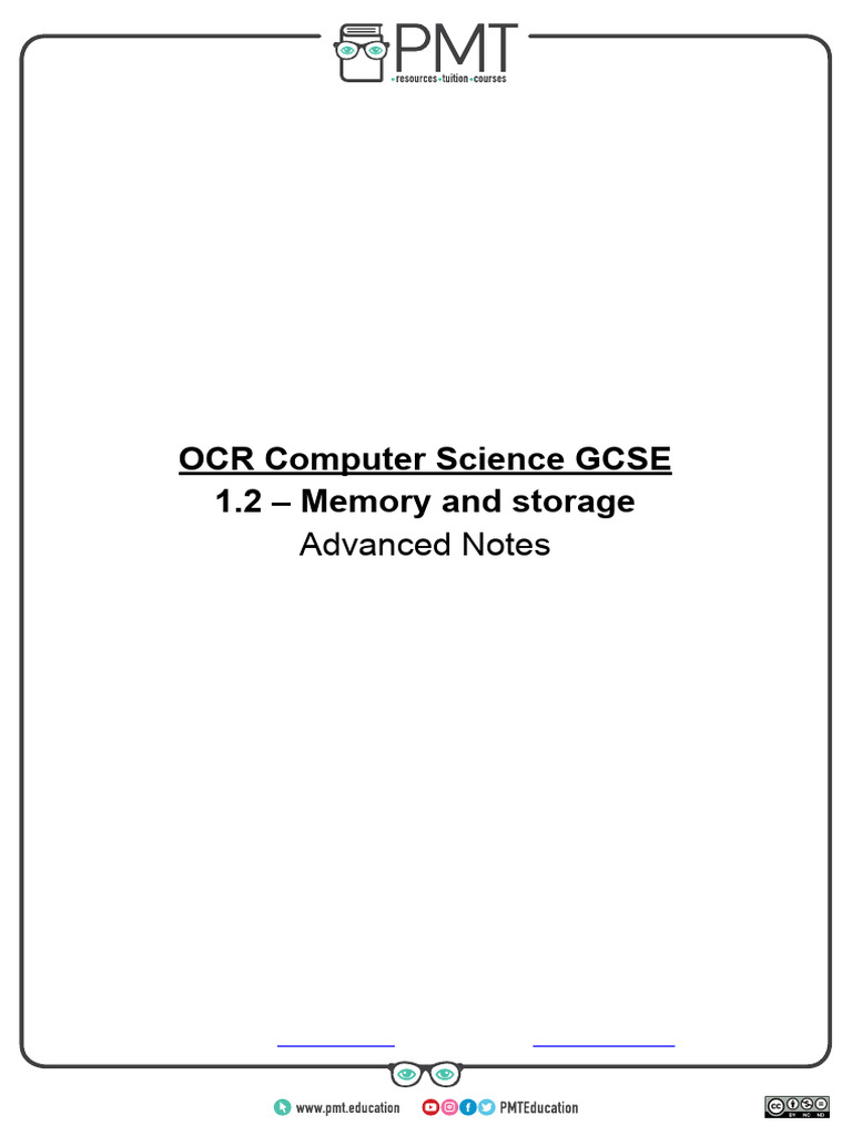 Memory and Storage in GCSE Computer Science | PDF | Computer Data ...