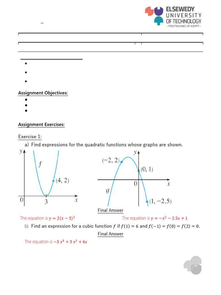 Assignment 1 Final Answers (Applied Math I) | PDF | Function ...