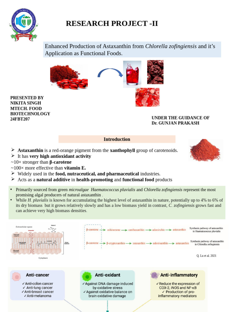 Astaxanthin Production from Chlorella Zofingiensis | PDF | Glucose ...