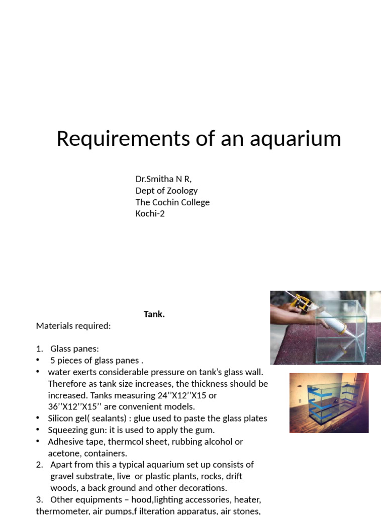 Picture of Requirements of an Aquarium | PDF | Aquarium | Environmental Science