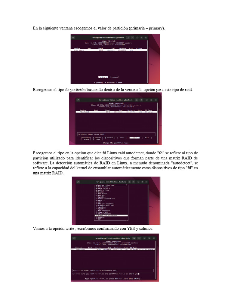 Creación y Configuración de RAID 5 en Linux | PDF | Archivo de ...