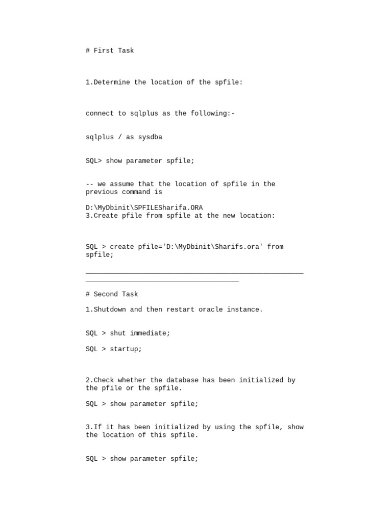 Oracle Database Initialization and User Management Guide | PDF ...